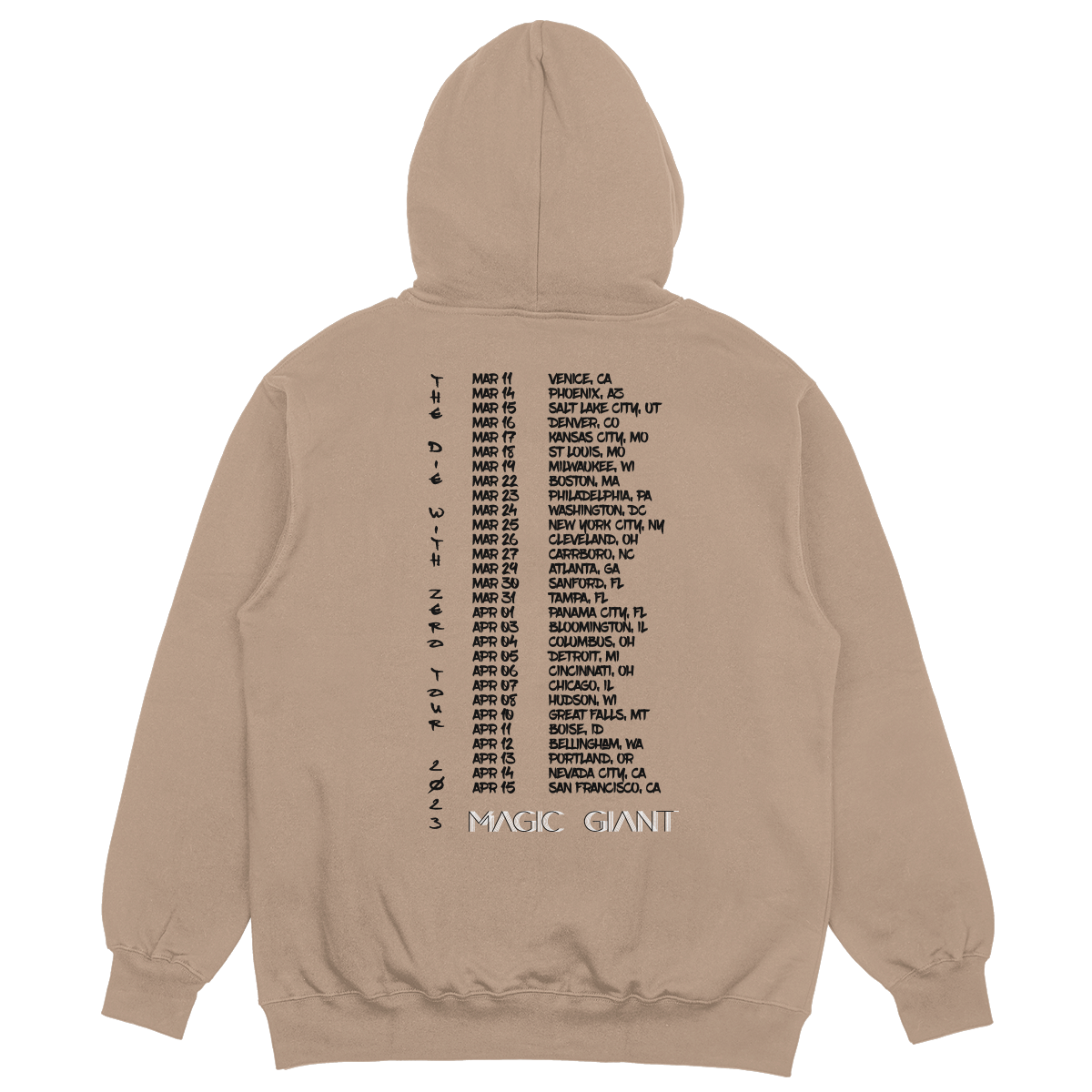 Die with Zero Tour Hoodie - Tan