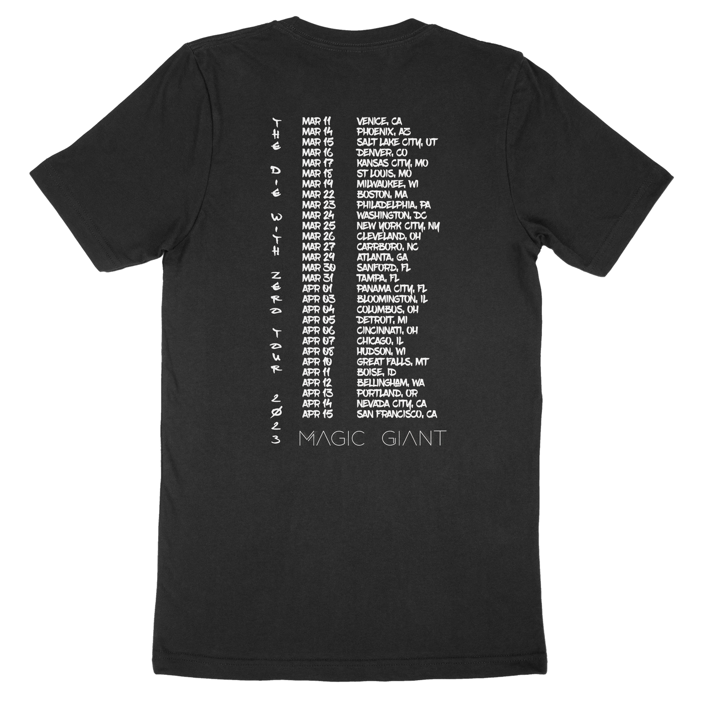 Die with Zero Tour Tee - Black