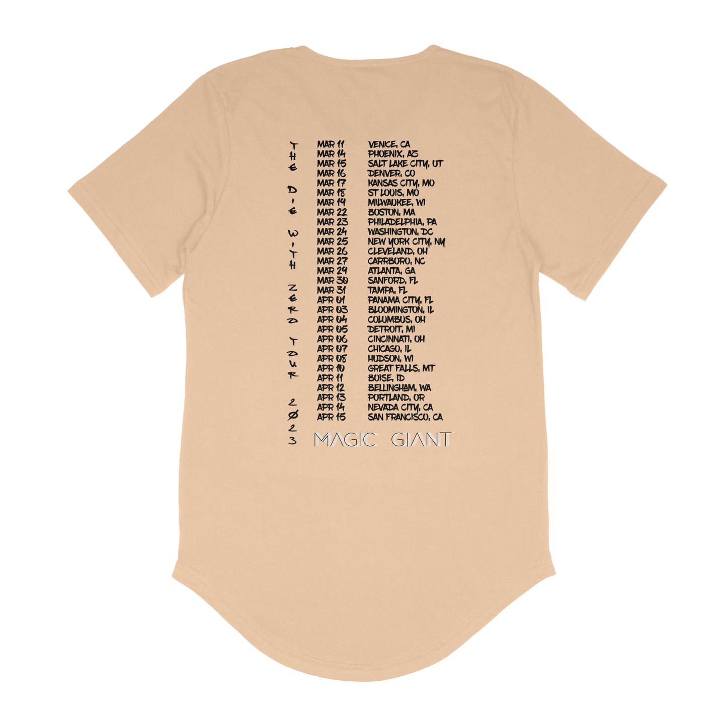 Die with Zero Tour Tee - Tan